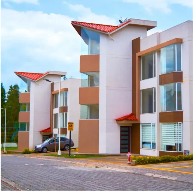 Conjunto residencial, fotografía de exteriores